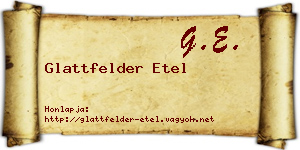 Glattfelder Etel névjegykártya